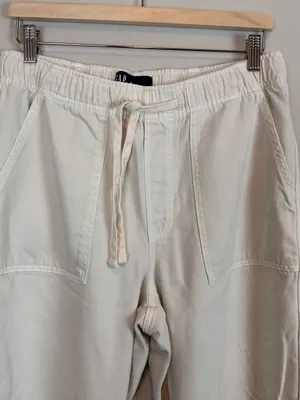 Gap Pull-On Barrel Pants Medium Milk Ivory Cotton Lyocell Utility thumbnail 2