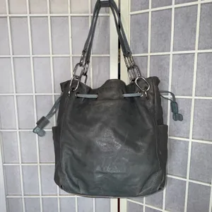 VTG Michael‎ Kors Y2K Distressed Boho Gorpcore Purse Chunky Silver Leather Bag thumbnail 2