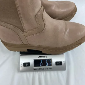 Lucky Brand women's Eabile tan suede taupe leather zip chunky ankle‎ boots 8.5 thumbnail 9
