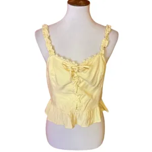 Urban outfitters yellow feminine tank top thumbnail 2