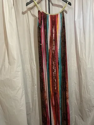 ACE Fashion Women's XL Multicolor Abstract Print Maxi Dress Sleeveless Size XL thumbnail 4