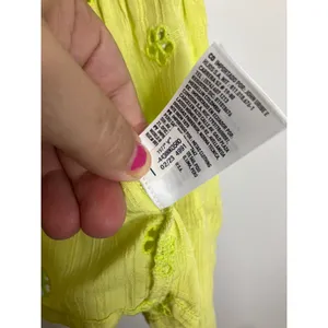 American Eagle Eyelet Cami Women XS Yellow Excellent Tiered Peplum Tie Front Top thumbnail 5