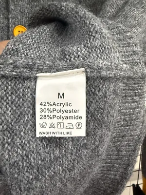 Gray & Yellow Heart-Accent Cardigan Sweater thumbnail 2