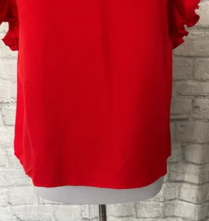Women S red butterfly short sleeve boatneck blouse New without tags thumbnail 4