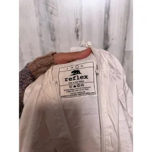 90 Degree by Reflex Hooded Windbreaker Jacket Womens L White Love Stripe Zip thumbnail 5