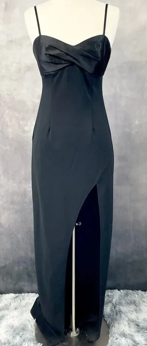 DB Studio Maxi Dress Women Size 4 High Slit Twist Front Formal Prom Gala Y2K 90s thumbnail 1