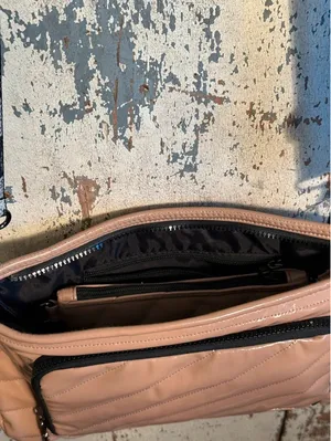 Think Royln Puffer crossbody purse Tan black snakeskin strap + cosmetic bag thumbnail 8