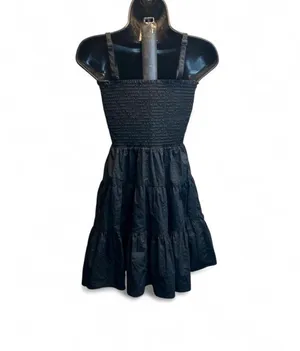 Steve Madden Smocked square neckline with thin straps. Tiered A-line skirt for movement. Lightweight, breathable fabric. Easy to dress up or down. thumbnail 2