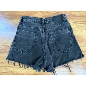 Zara‎ Washed Black High Waisted Distressed Denim Shorts Size 2 thumbnail 2