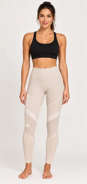 Alo $118 Women's S Aloft High Waist Leggings Size S Beige Workout Or Casual thumbnail 1