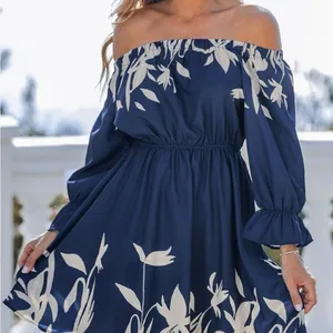 Cupshe Off-Shoulder Navy Blue Short‎ Dress Size XS NWT thumbnail 1