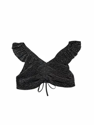 ZARA polkadot pleated crop top thumbnail 2