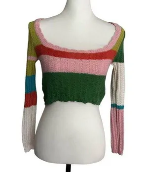 L.A. Hearts Crop top sweater Multi Colored Size XS thumbnail 1