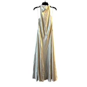 Reformation Roy Satin Wedding Maxi Dress Gown Halter Neck Fior DiLatte Ivory 6 thumbnail 3