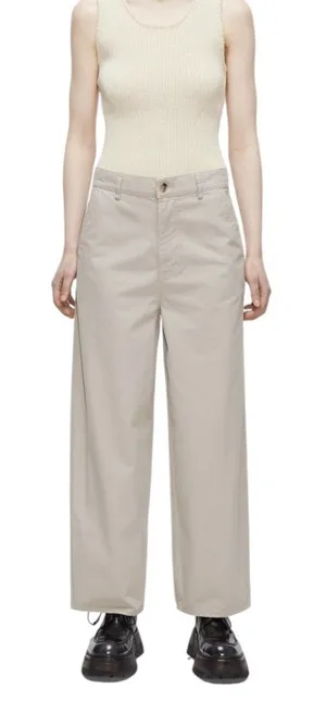 AX Armani Exchange Wide Leg Chino Pants Women's Size 0 Beige High Rise Casual thumbnail 1