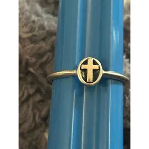Cross ring 925 sterling silver z13 size 9 thumbnail 2