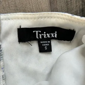 Trixxi Blue and White Floral Puff Sleeve Dress thumbnail 2