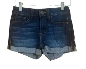 SO Favorite Low-Rise Shortie Jean Dark Wash Denim Shorts Size 0 thumbnail 1