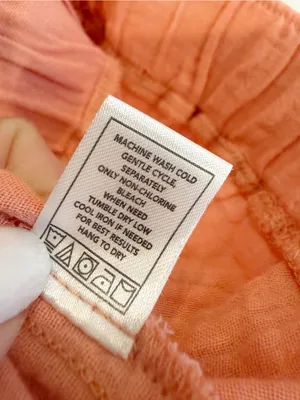 MONROW‎ Gauze Drawstring Pants Faded Coral Organic Cotton Pull On thumbnail 5