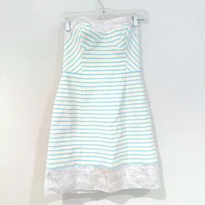 Lilly Pulitzer Remi Dress Bayview Stripe Metallic Dress Women's 0 Blue Horizon‎ thumbnail 5