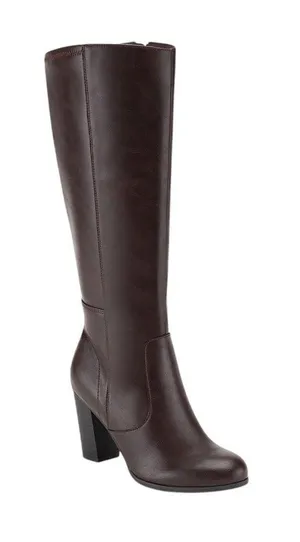 NWT Style & Co. Tall Knee-High Heeled Boots 10011011000 Chocolate Brown 9.5M thumbnail 1