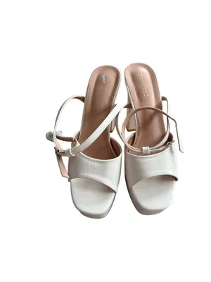 BERNESS White Platform Heels Sandals Size 11 thumbnail 8