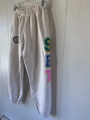 SET ACTIVE Logo Sweatpants Cream Multicolor Size Medium thumbnail 3