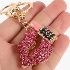 Glamorous Pink lipstick Keychain Purse Charm for Handbag Zinc Alloy NEW! thumbnail 3