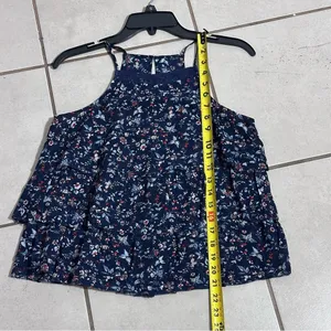 Abercrombie & Fitch Women Ruffle‎ Blue Sleeveless Blouse Top size S. thumbnail 6