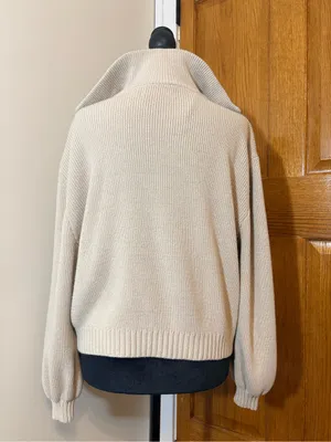 Hollister Beige Half-Zip Knit Sweater thumbnail 4