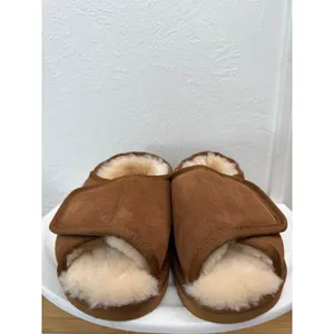 Lamo Chestnut Shearling Suede House Slippers‎ Cozy Slip On Mule thumbnail 2