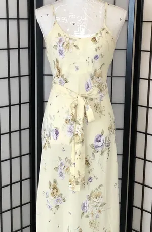 VTG Gold Crown Label Floral Dress thumbnail 1
