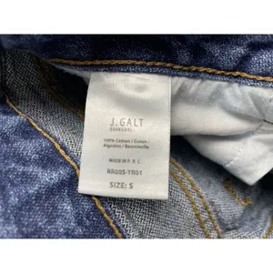 John Galt Medium Blue Wash Button Fly Straight Leg Raw Hem Jeans Size S‎ thumbnail 6