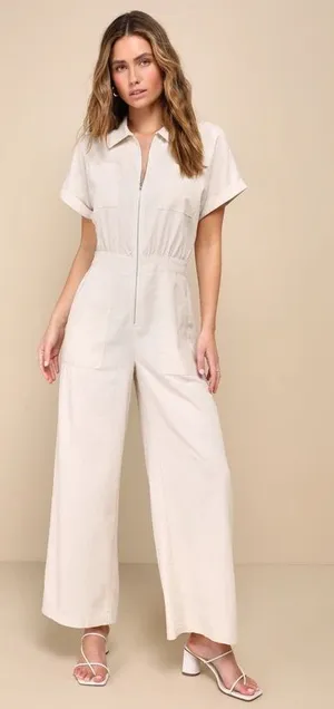 Lulus white jumpsuit thumbnail 1
