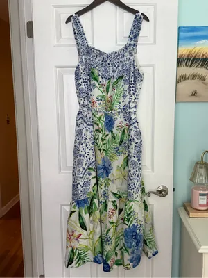 Anthropologie Maeve Bouquet Flounced Maxi Dress thumbnail 3