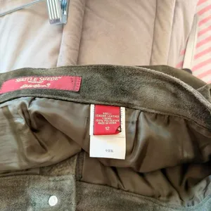 Vintage Olive Green Eddie Bauer Seattle Suede Maxi Skirt thumbnail 7