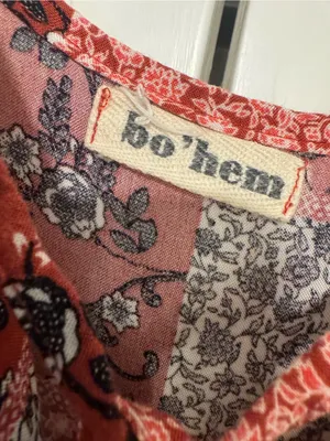 bo’hem Bohemian Patchwork Floral Tiered Midi Dress Size Small thumbnail 5