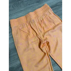 Hurley‎ Womens Size M Orange Pink Batik Print Beach Pants Smocked Waist Coastal thumbnail 11