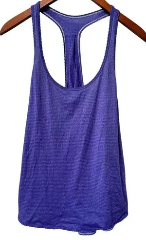 LULULEMON Tank Top Purple Lightweight Racerback Striped thumbnail 1