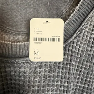 Free People We the Free Fairmont Tee Slouchy Light Thermal Short Sleeve Gray M thumbnail 7
