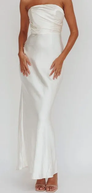 Selfie Leslie White Strapless Dress thumbnail 1