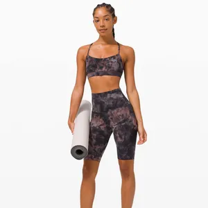 Lululemon Flow Y Bra Nulu Diamond Dye Graphite Grey Pink Pastel 8 thumbnail 6