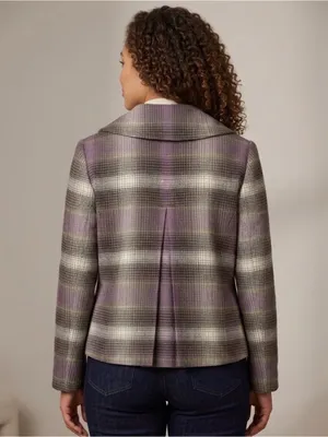 Evan Picone Plaid Jacket in Purple and Gray thumbnail 2