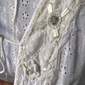 Antica Sartoria Cotton Embroidered Lace Swim coverup Top Dress sz M thumbnail 2