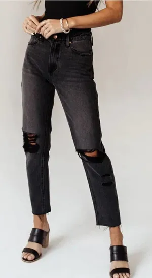 Boheme Harold Distressed Mom Jeans NWT Sz. 27 thumbnail 1