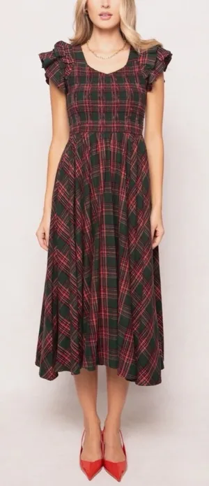 IVY CITY‎ CO Hattie Dress Evergreen Plaid Size 2X thumbnail 1