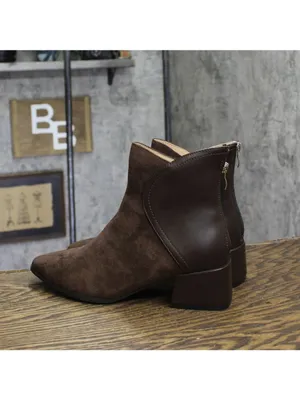 NWT Journee Collection Womens Comfort Foam Consuello Booties Faux Suede Brown 8W thumbnail 6