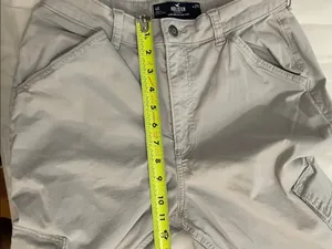 Hollister Ultra High-Rise Dad Pant Womens Sz 4R W27 Gray Cargo Stretch thumbnail 7