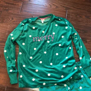 Joyspun green polka dot pajama set size small/medium thumbnail 5