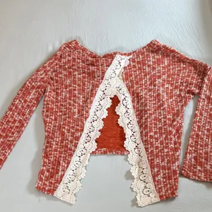 Entro Textured Orange and Cream Sweater thumbnail 6
